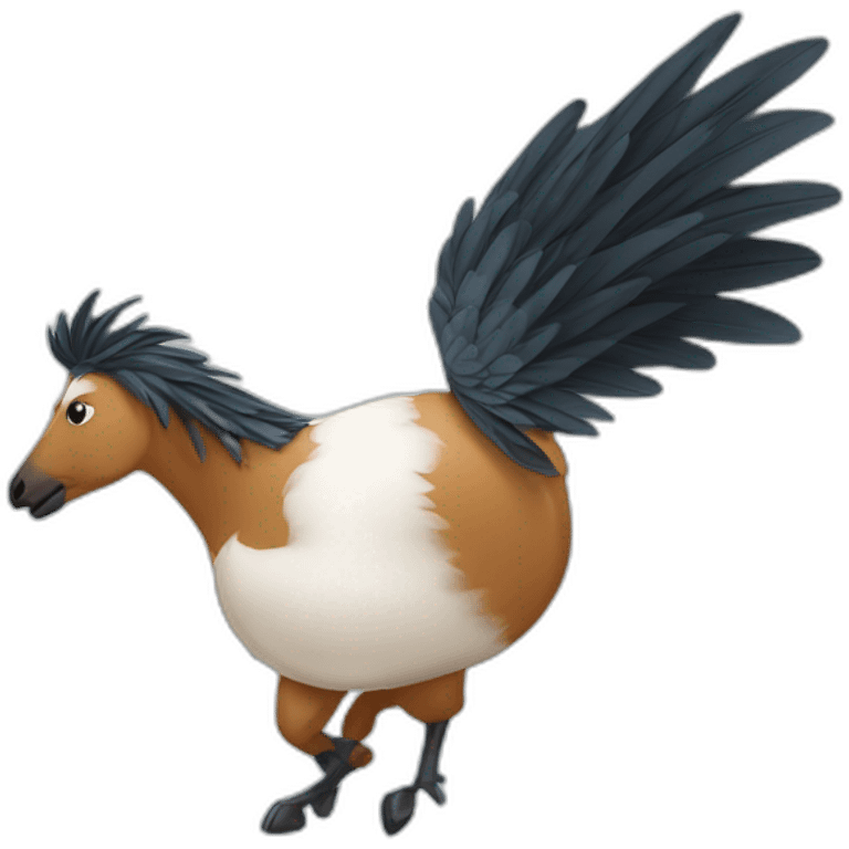 oiseau qui se reproduit avec un cheval emoji