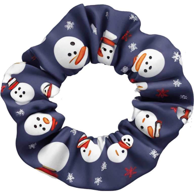 Scrunchie with snowmen on it emoji