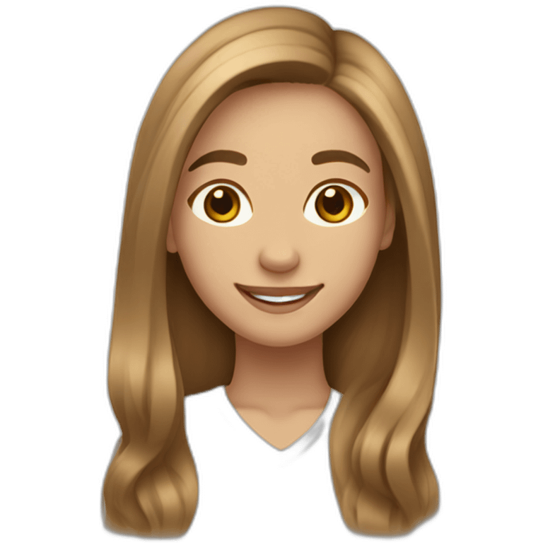 Spanish Teenager girl long light Brown hair smiling emoji