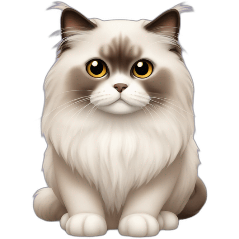 Himalayan ragdoll cat with brown eyes emoji