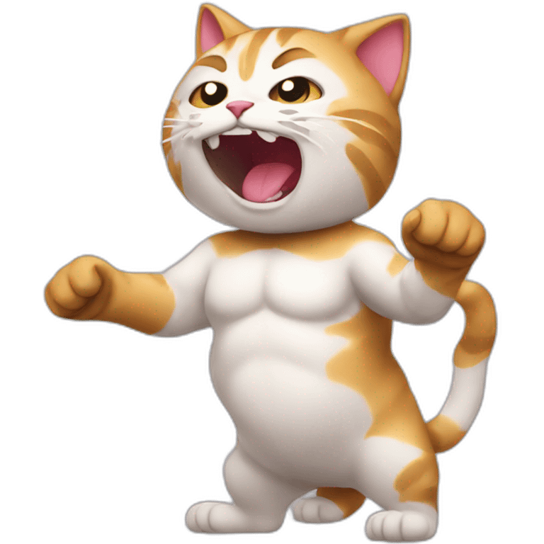 Wrestling cat emoji