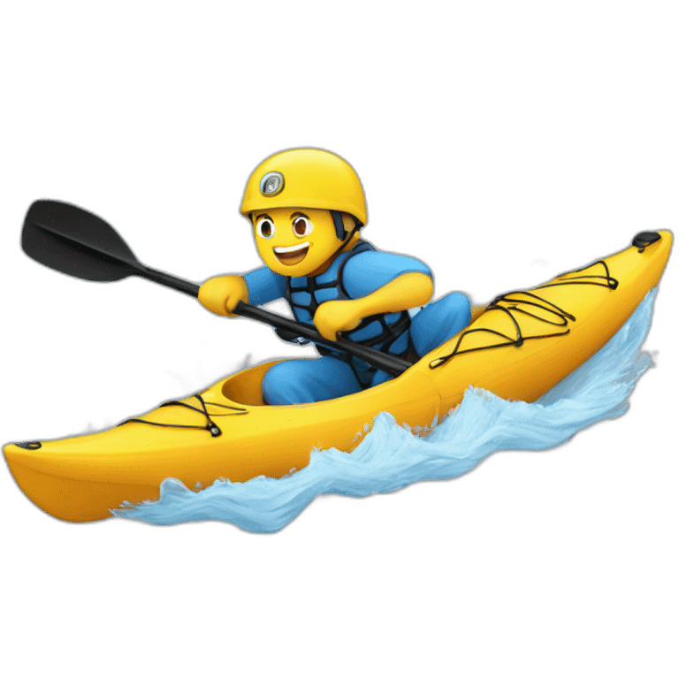 Un sprinteur en kayak dans une cascade emoji