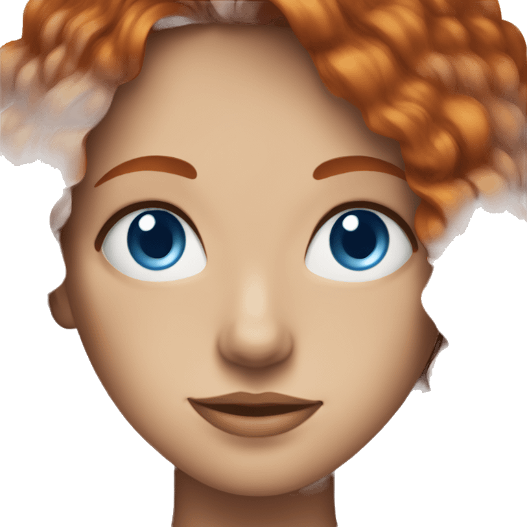 Adult female redhead with blue eyes and freckles. emoji