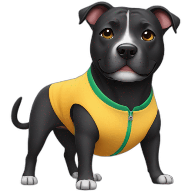 Black Staffy wearing sport clothes  emoji