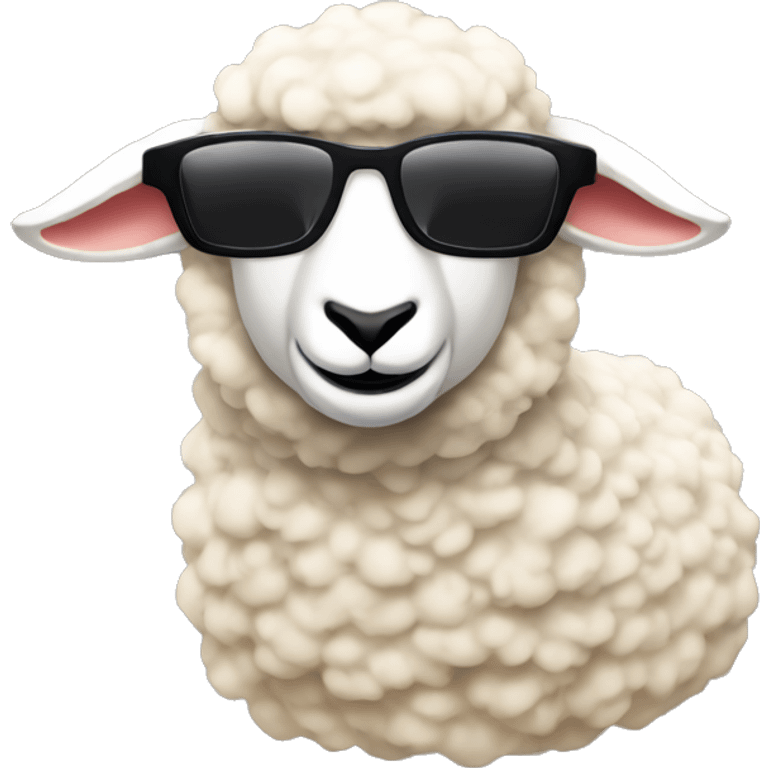 Create a sheep from catan wearing sunglasses and include the catan board playing catan emoji