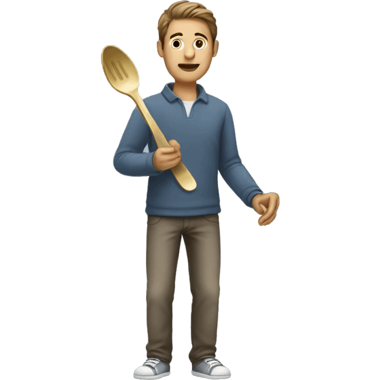 Full body male with a spoon emoji