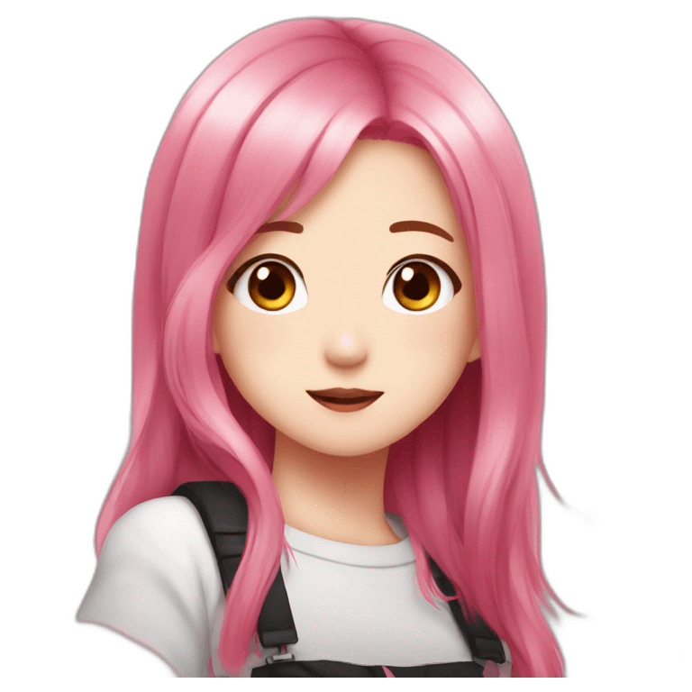 Jisoo with pink hair blackpink emoji emoji