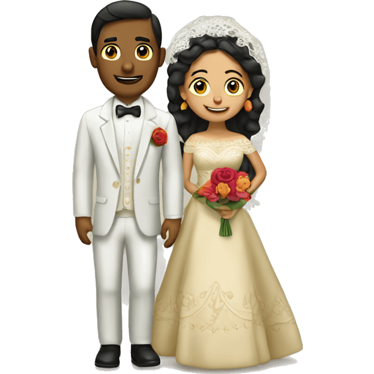 Mexican bride and groom emoji