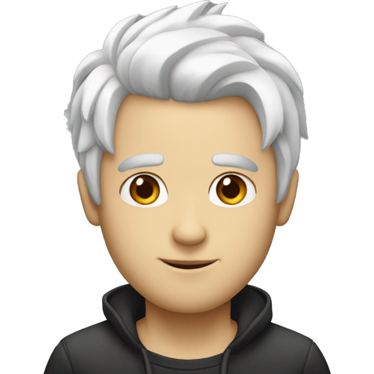 guy with half white hair other half black hair emoji