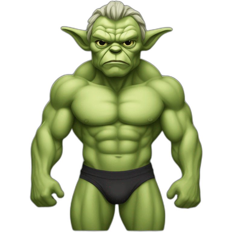 Body builder version of Yoda emoji