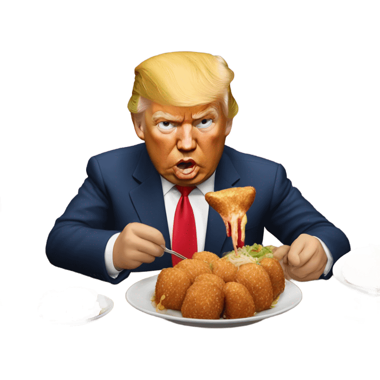 Trump eating mici emoji