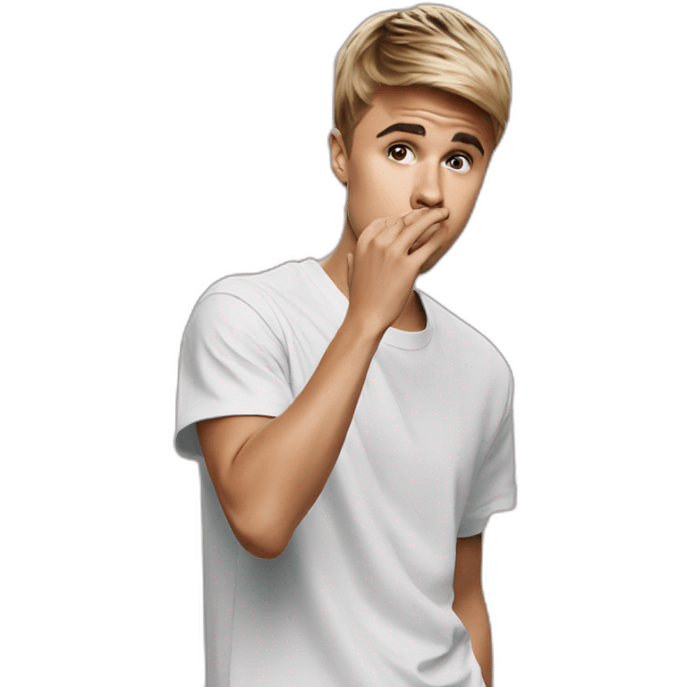 justin bieber throwing kiss emoji