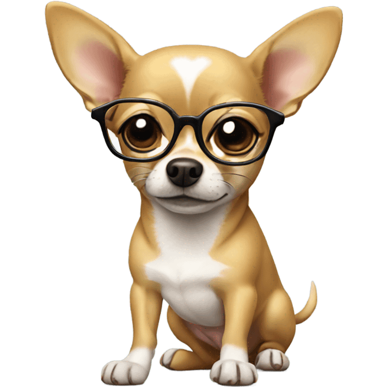 Chihuahua with glasses  emoji