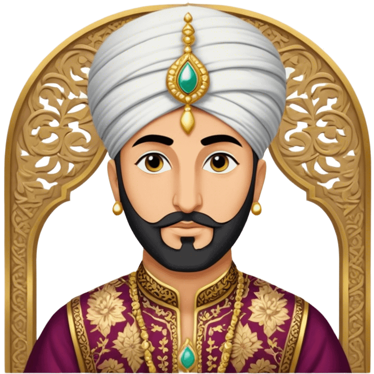 Suleiman the Magnificent – Cinematic Realistic Portrait of Suleiman the Magnificent, depicted as a regal Ottoman sultan in luxurious traditional attire with intricate patterns and a golden turban, his commanding gaze illuminated by warm, historic lighting, exuding majestic authority and timeless grandeur. emoji