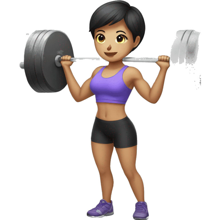 SHORT HAIR GIRL DOING DEADLIFT emoji