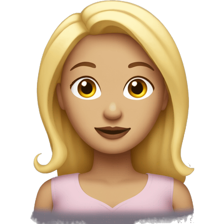 Curvy blonde woman emoji