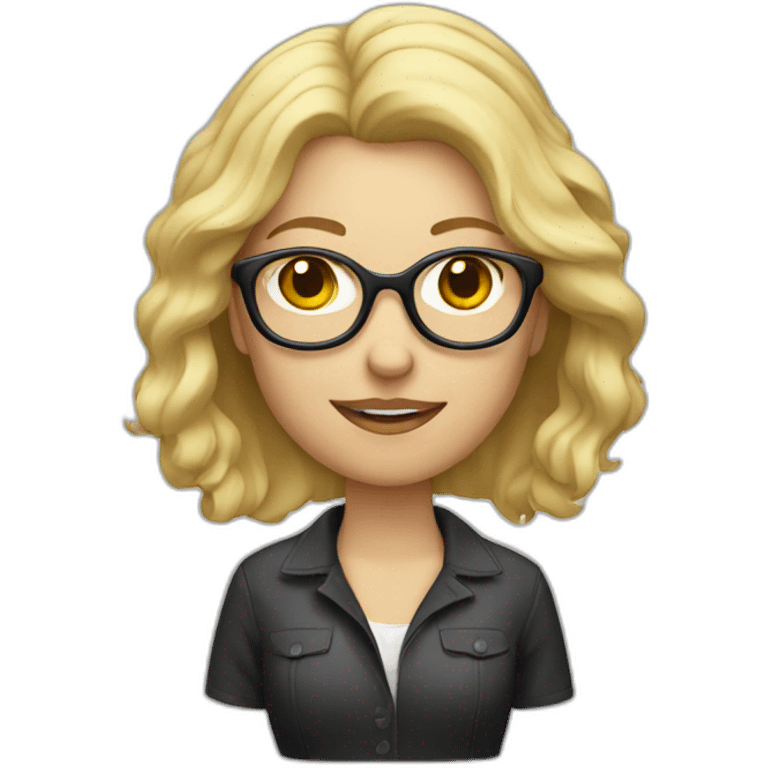 Female photographer with blonde hair and glasses emoji