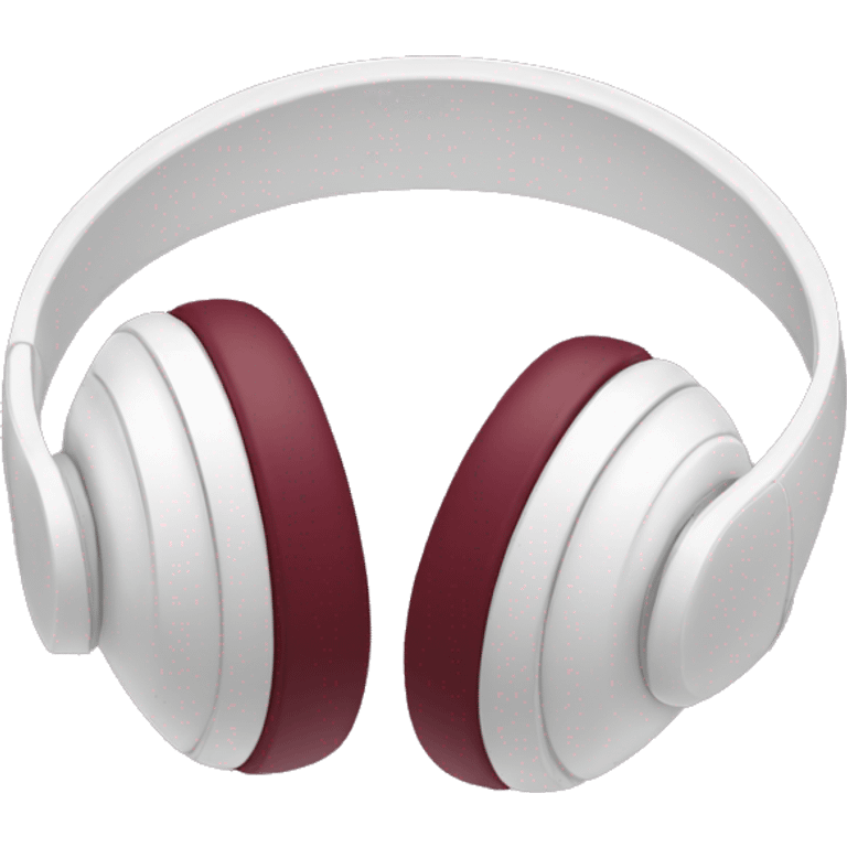 White headphones with maroon bow emoji