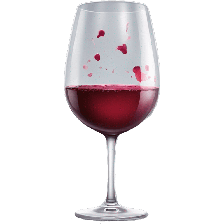 a glass of wine with lipstick residue on the glass emoji