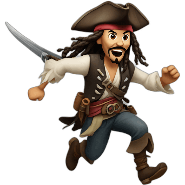 Jack sparrow running emoji