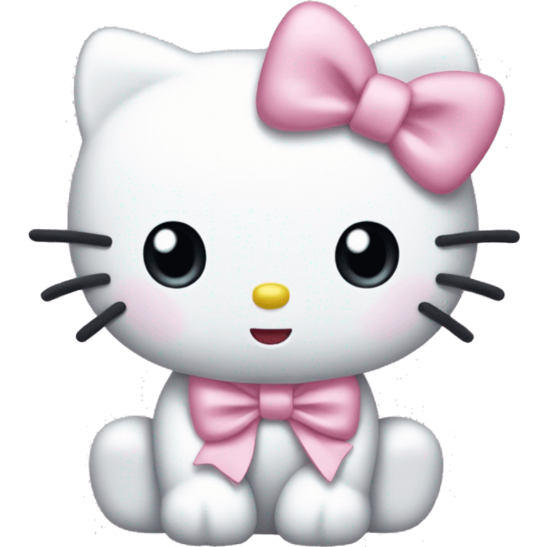 cute hello kitty with light pink bow emoji