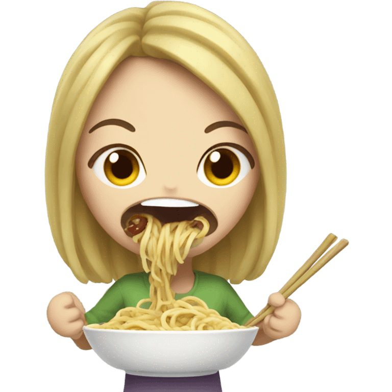 Noodle eating mom emoji