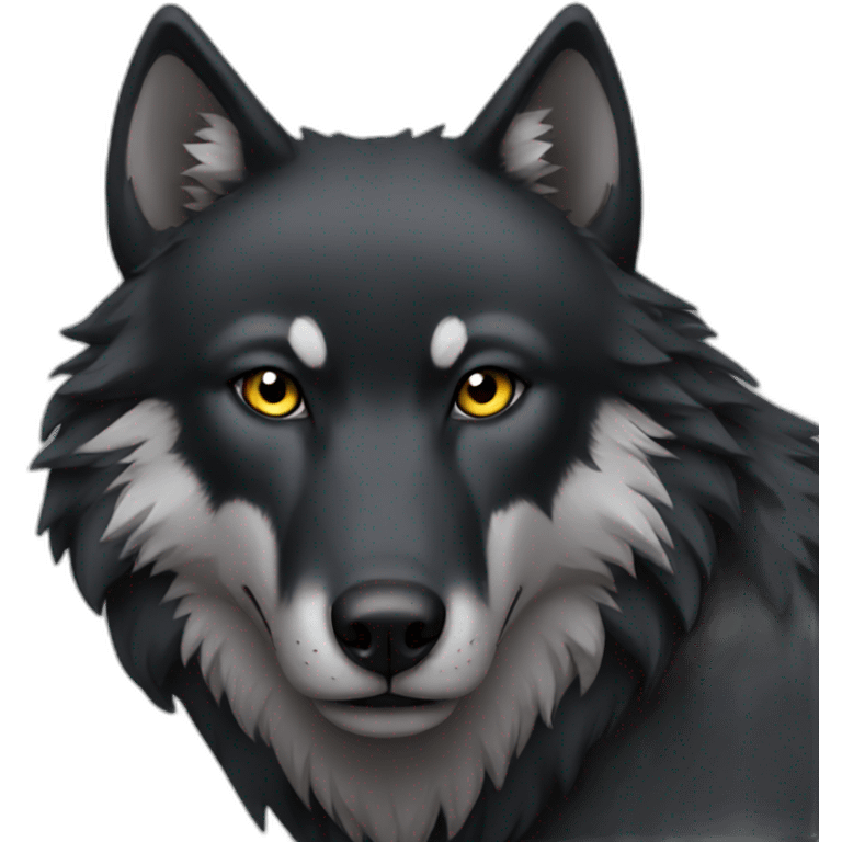 black wolf emoji