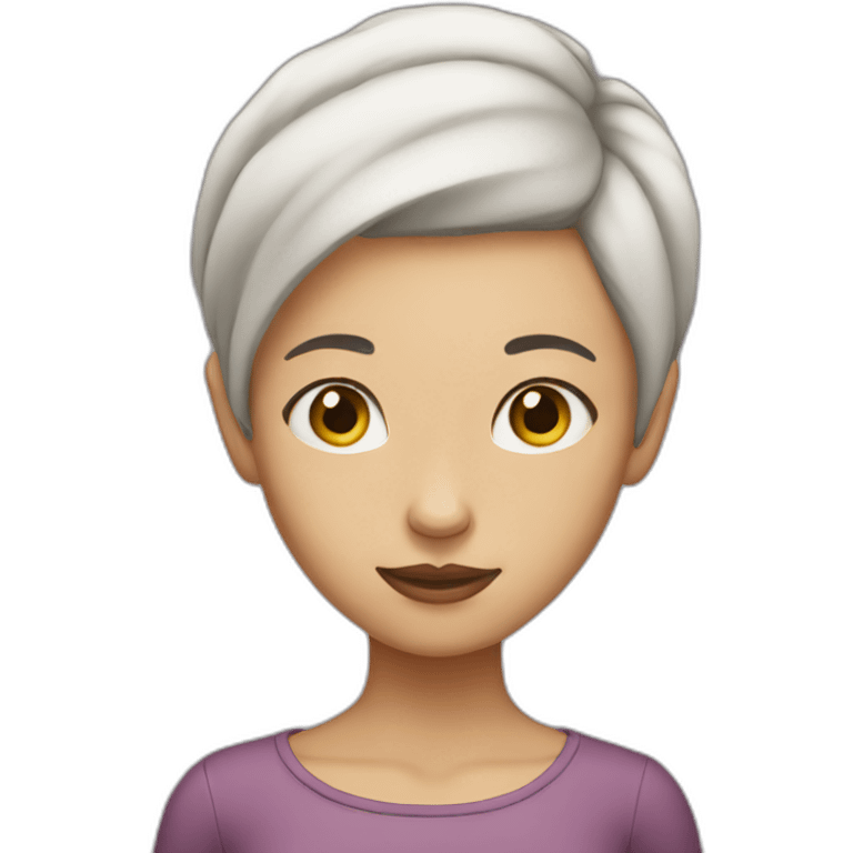 girl with no hair standing emoji