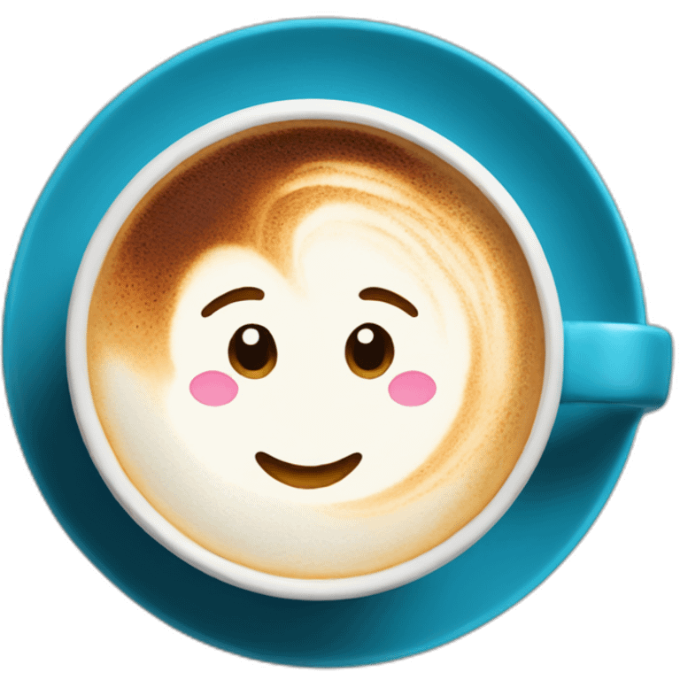 latte in blue cup emoji