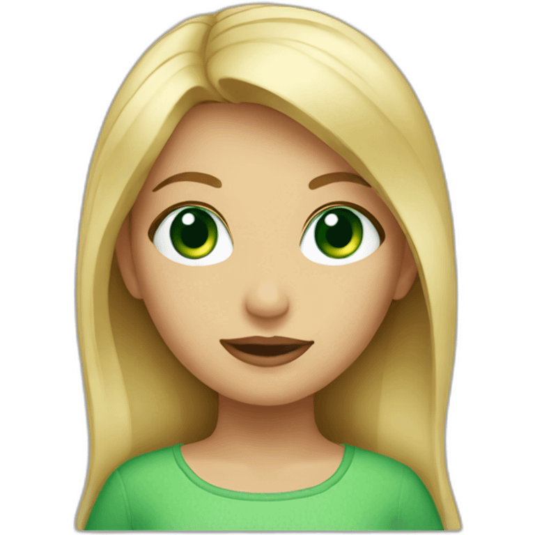 a blond girl with green eyes emoji