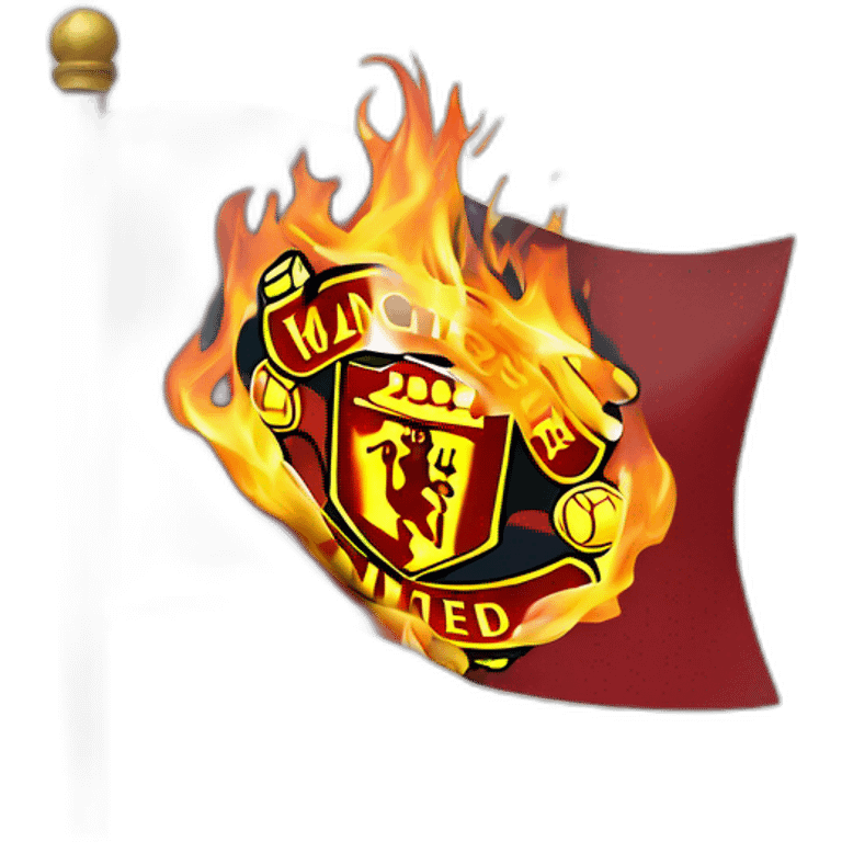 Manchester United flag burning emoji