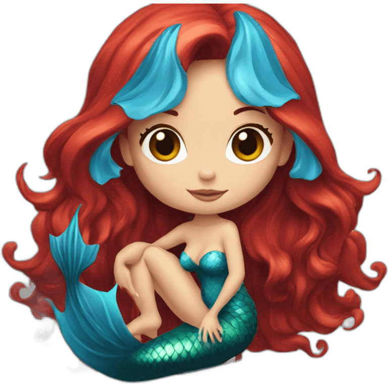 witch-mermaid-red-long-hair-tatoo-blue-eyes emoji