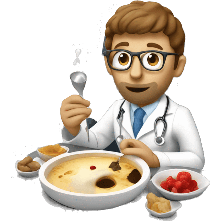 Interventional radiologist eating fondue in Switzerland  emoji