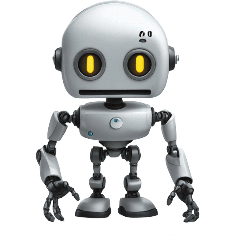 cute robot holds the clock emoji