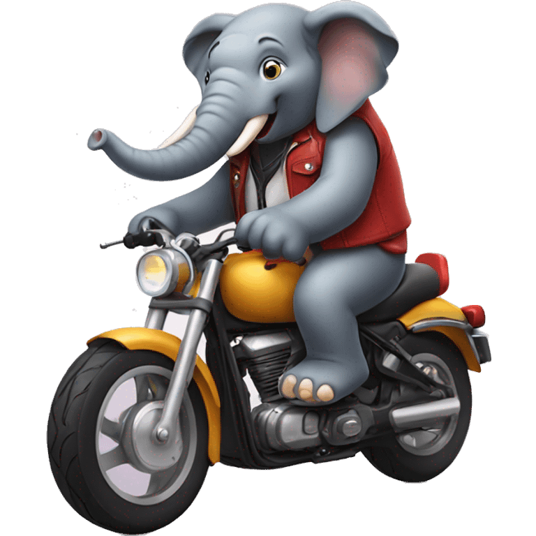 Elephant on a motorcycle  emoji