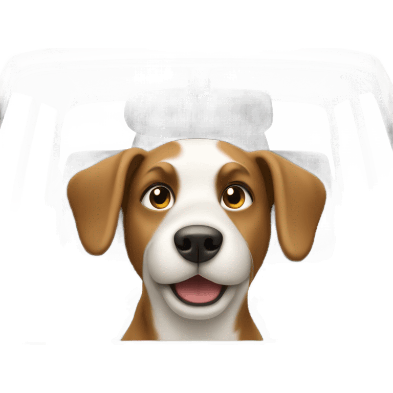 A dog driving  emoji