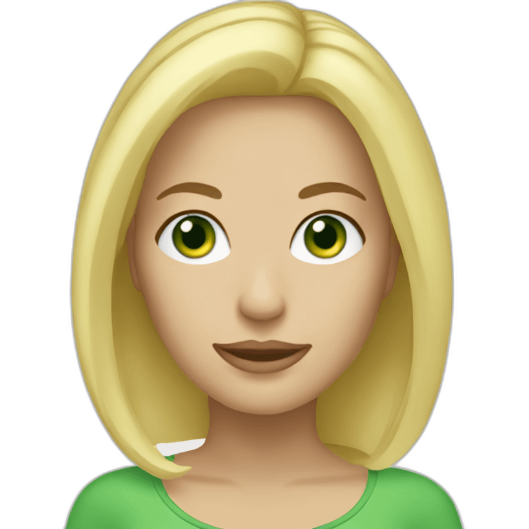 caucasian blonde woman with green eyes emoji