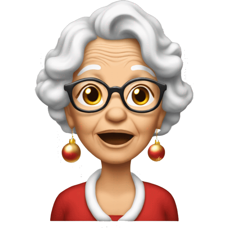 mariah carey singing for christmas but as an old lady emoji