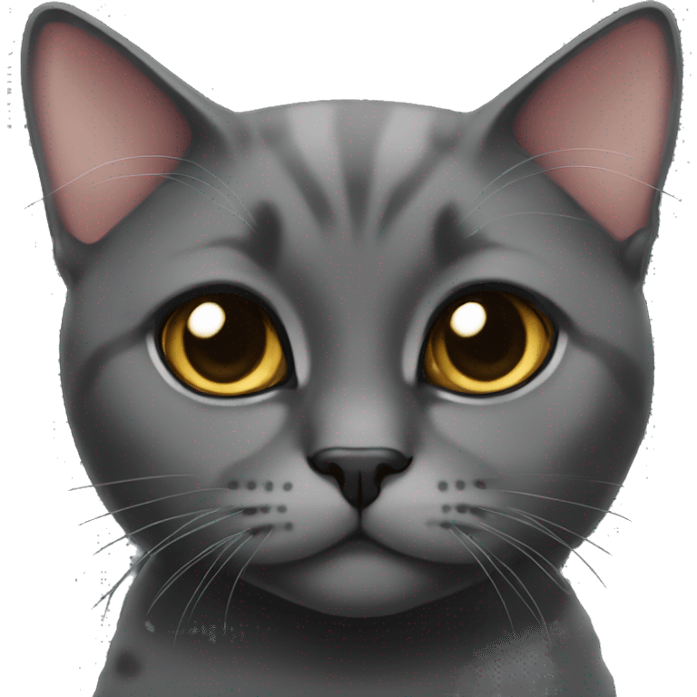 black tabi cat british fold emoji