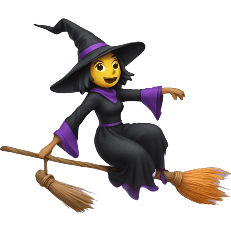 Witch flying on a broom emoji