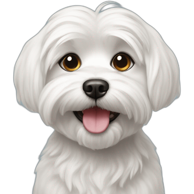 Maltese dog happy emoji