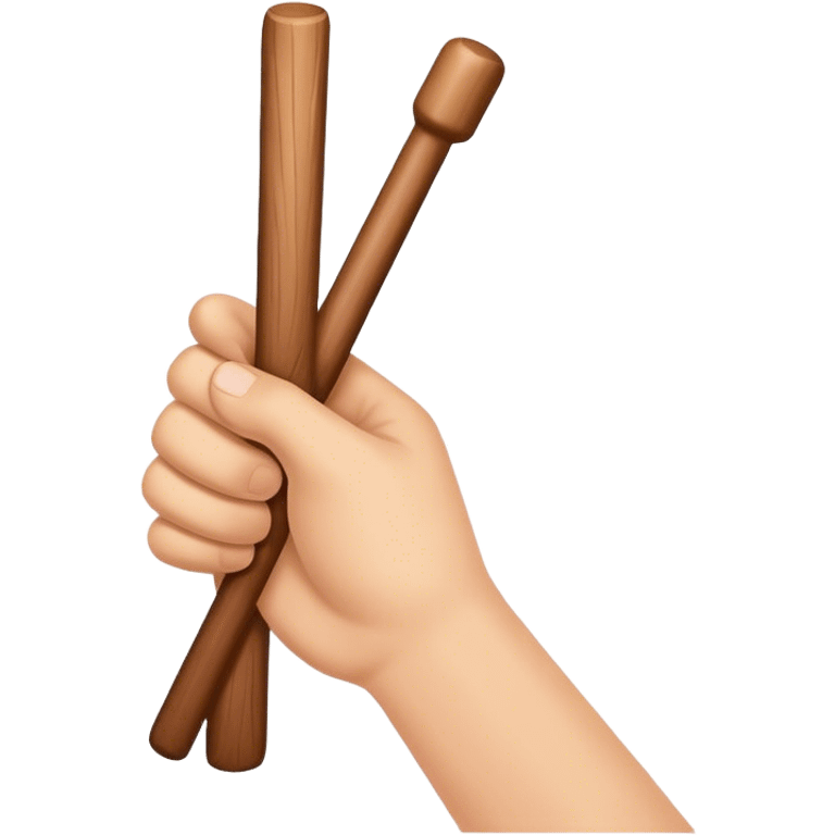 Hand holding Woodstick emoji