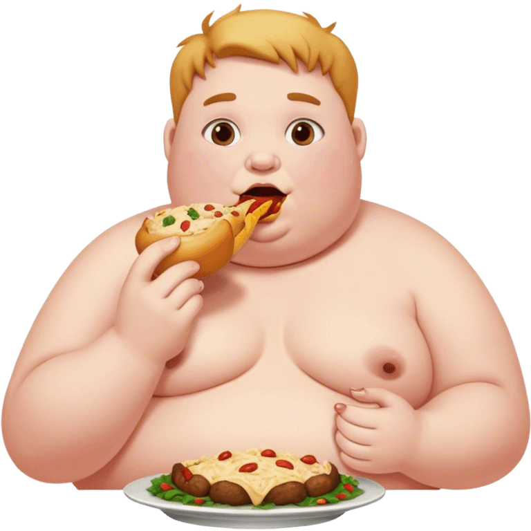 fat person eating a feast emoji