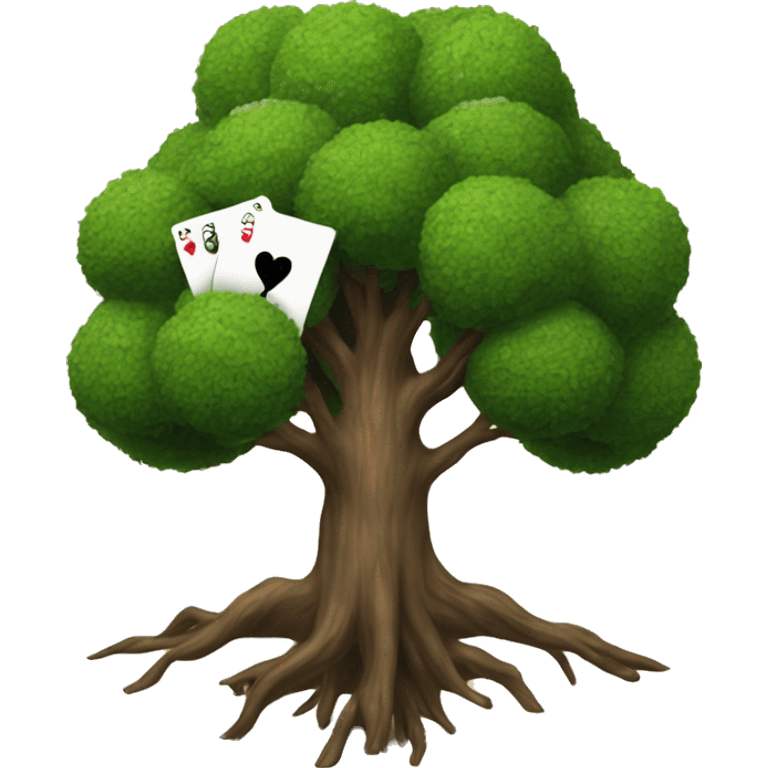 playing card with image of a tree as a suit emoji