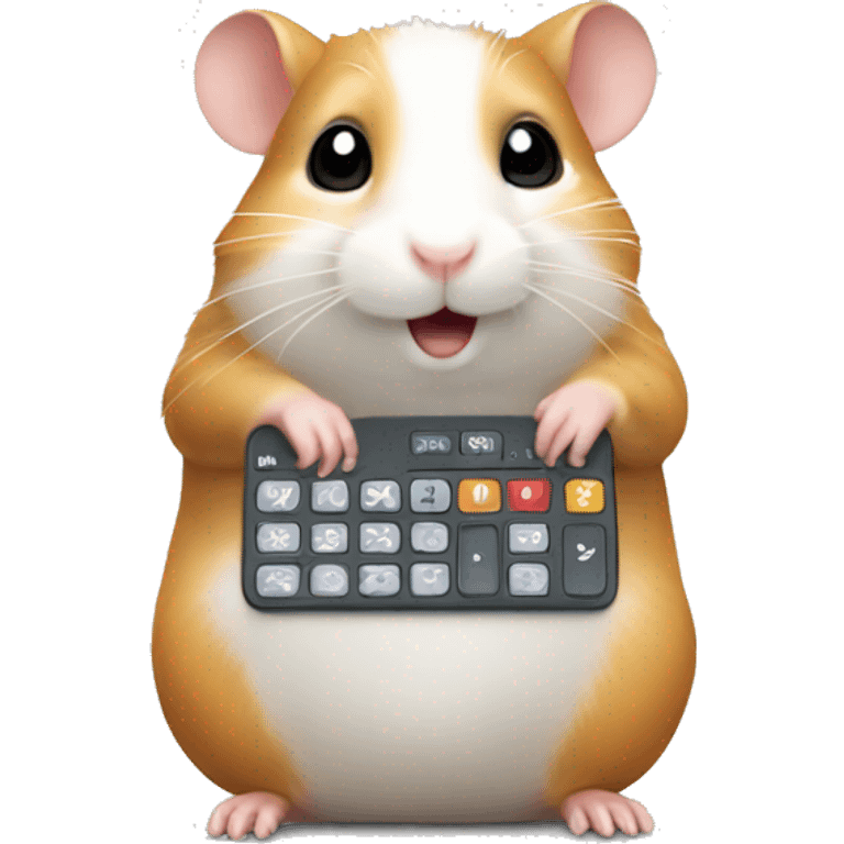 Hamster using calculator emoji