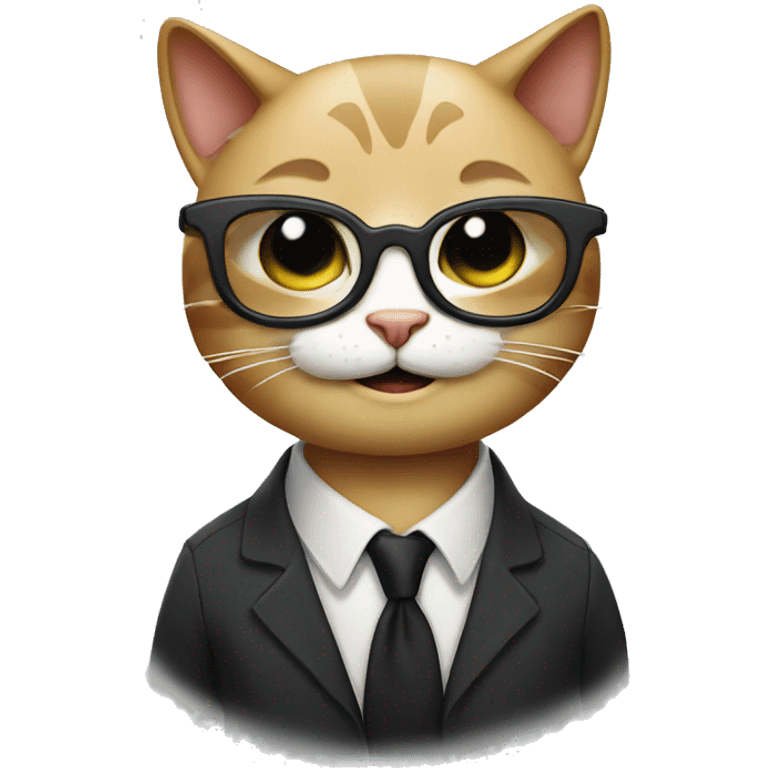 smile cat with black glasses emoji