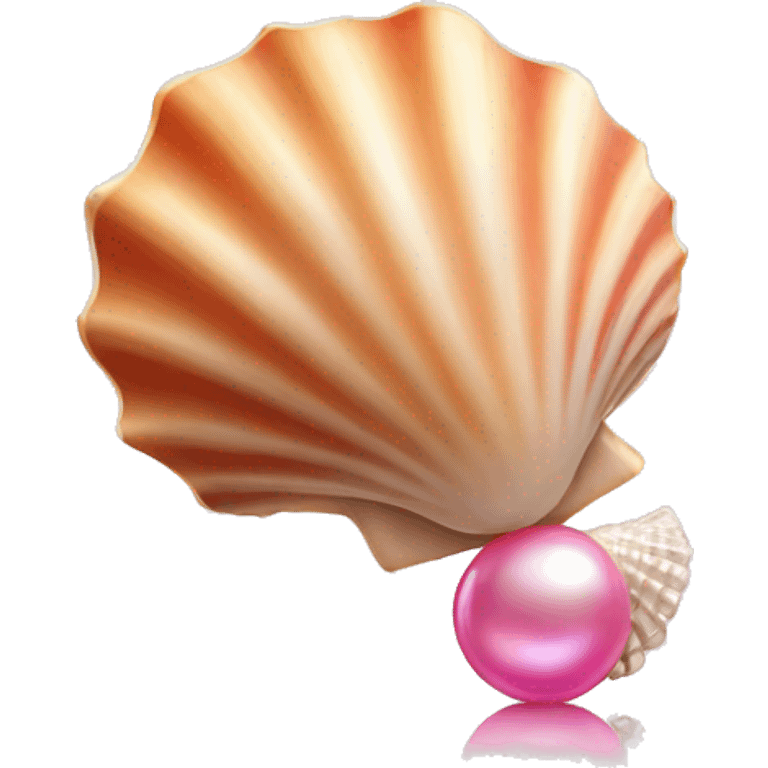 Seashell with pink pearl emoji