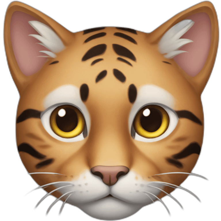 un gato con orejas de tigre emoji