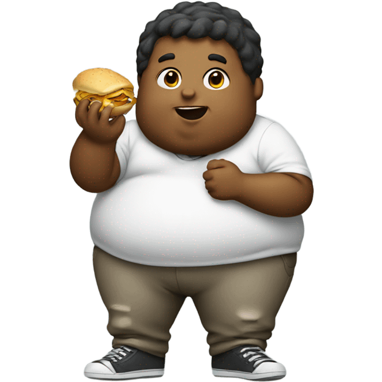 Fat boy eating food emoji