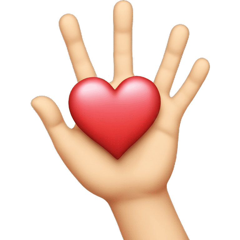 A hand with a big heart emoji